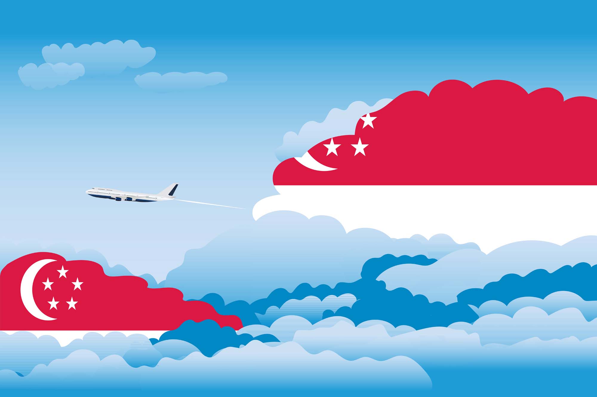 Singapore Day Clouds Blanket Throw image 2