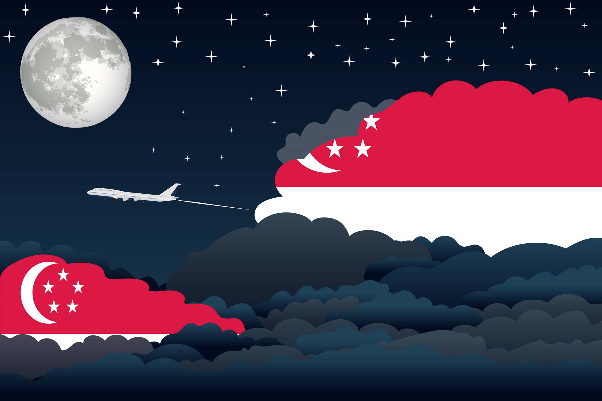 Singapore Night Clouds Blanket Throw image 2