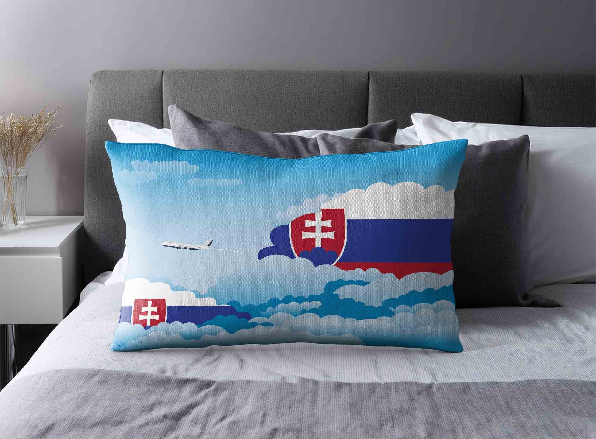 Slovakia World Airplane Day Clouds Square & Rectangle Pillow Cases | Aviation Sky Travel Decorative Throw Pillow Covers image 2