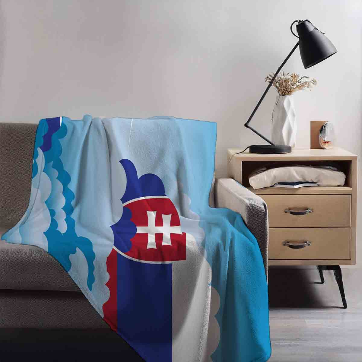 Slovakia Day Clouds Blanket Throw