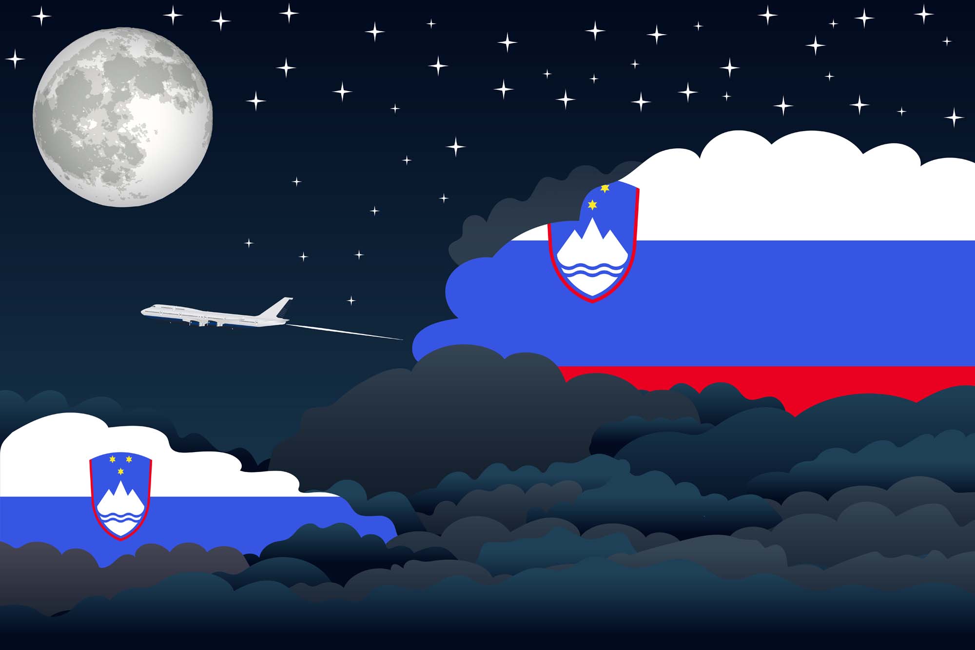 Slovenia Night Clouds Blanket Throw image 2