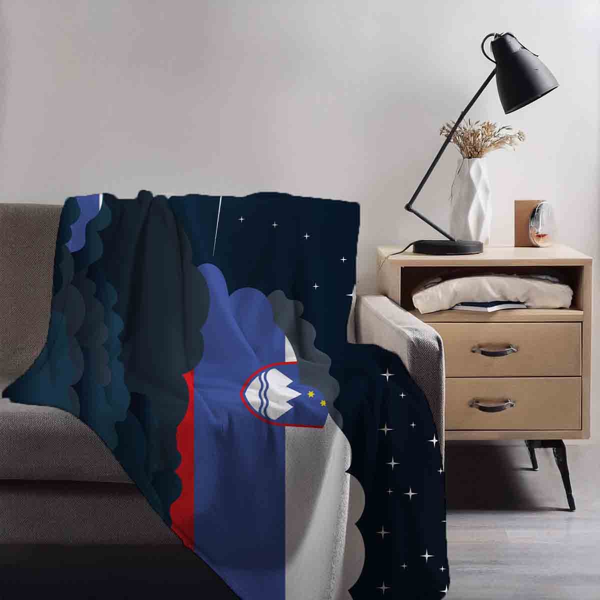 Slovenia Night Clouds Blanket Throw