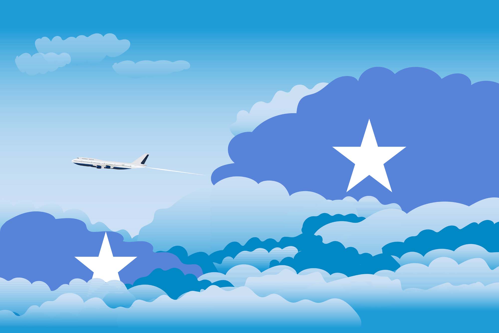 Somalia Day Clouds Blanket Throw image 2