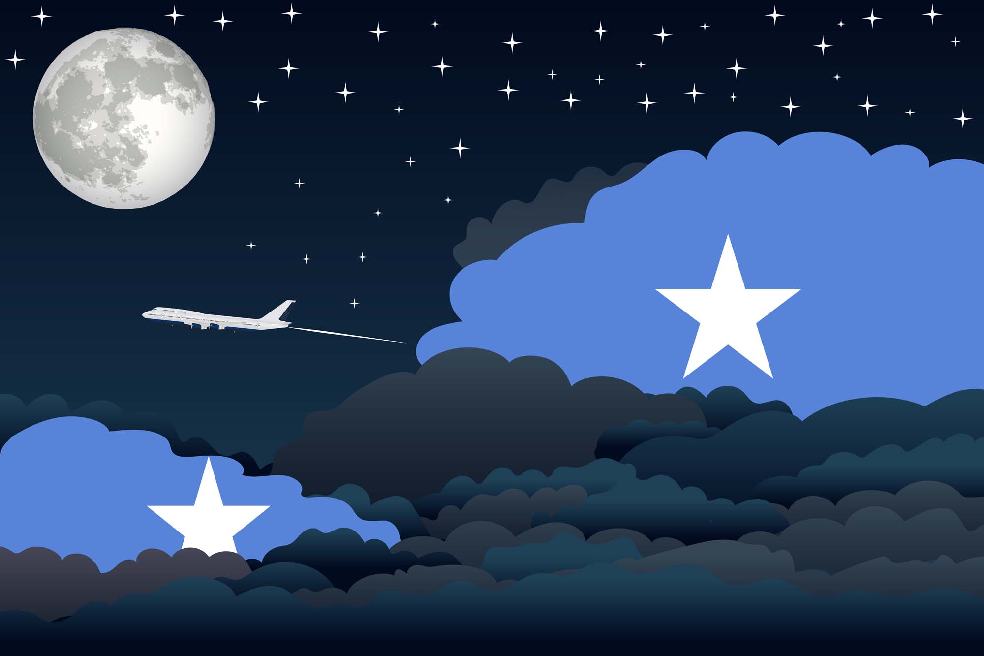Somalia Night Clouds Blanket Throw image 2
