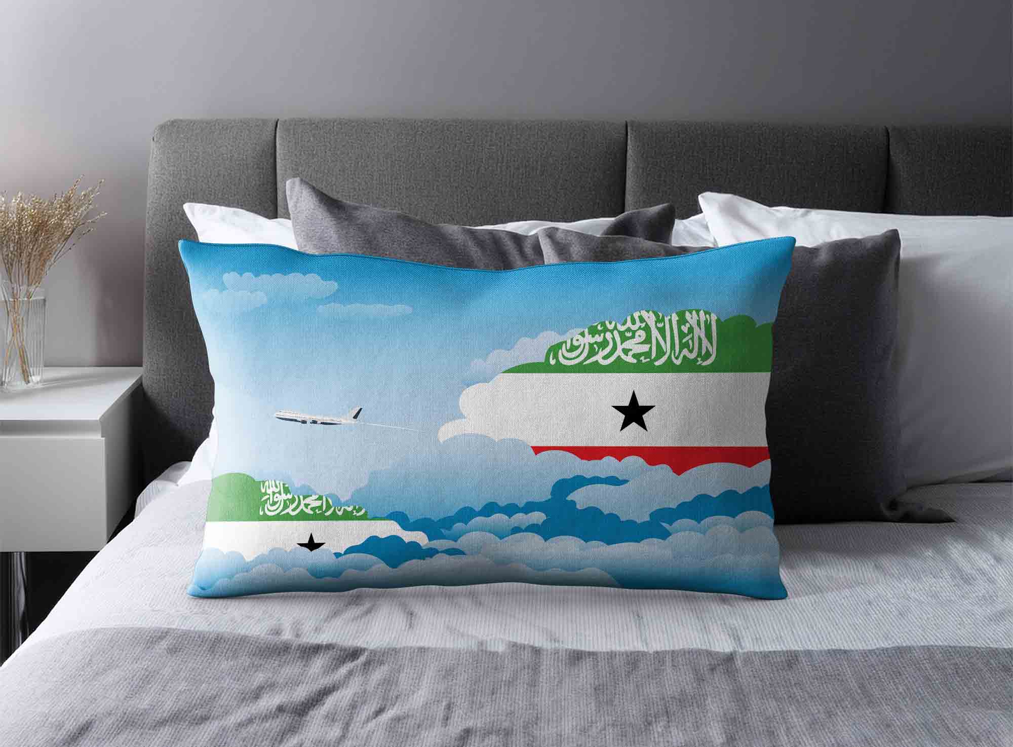 Somaliland World Airplane Day Clouds Square & Rectangle Pillow Cases | Aviation Sky Travel Decorative Throw Pillow Covers image 2