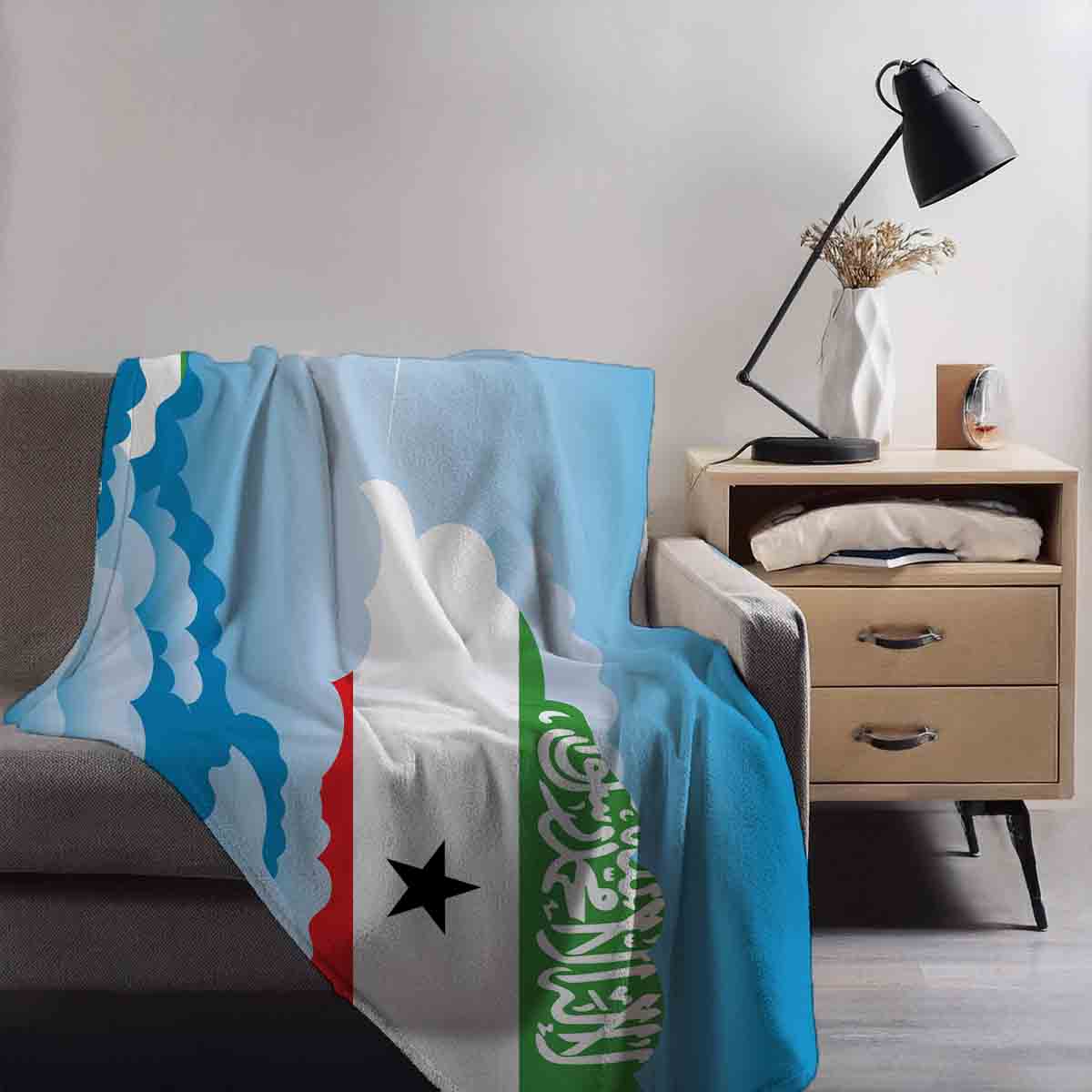 Somaliland Day Clouds Blanket Throw