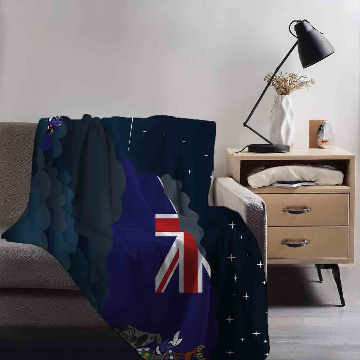 South Georgia Case and the South Sandwich Islands Night Clouds Blanket Throw