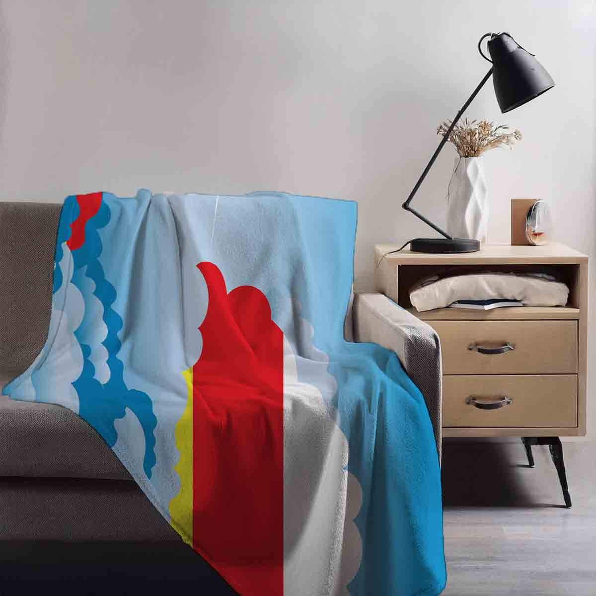 South Ossetia Day Clouds Blanket Throw