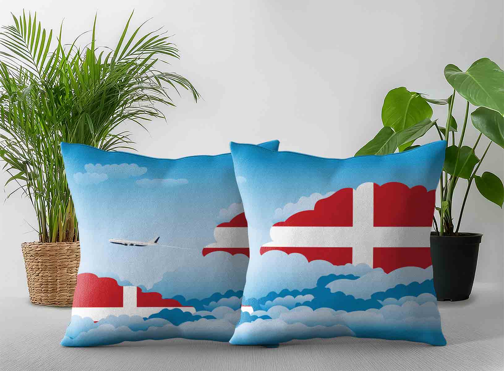 Sovereign Military Order of Malta World Airplane Day Clouds Square & Rectangle Pillow Cases | Aviation Sky Travel Decorative Throw Pillow Covers