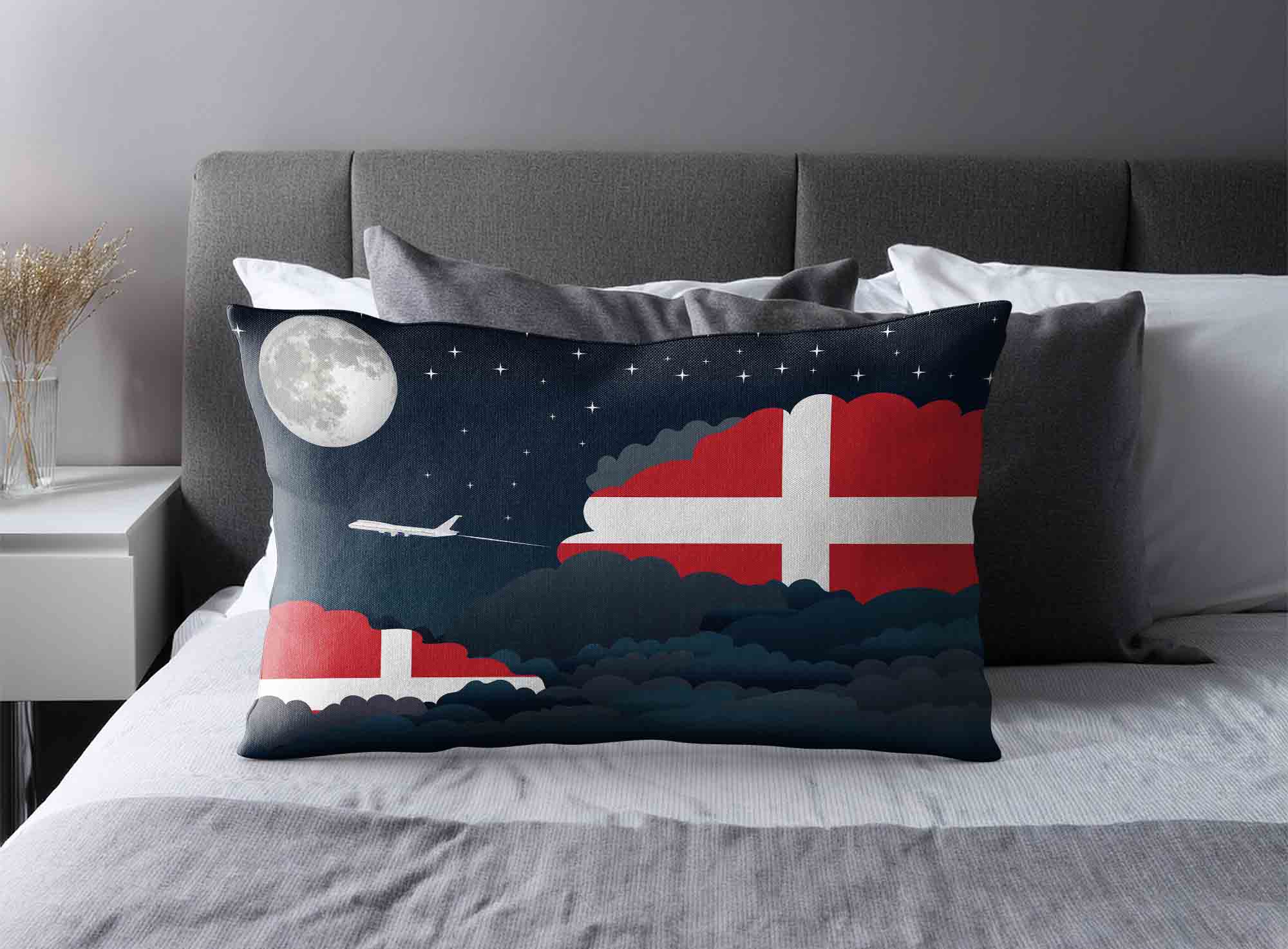 Sovereign Military Order of Malta World Airplane Night Clouds Square & Rectangle Pillow Cases | Aviation Night Sky Decorative Throw Pillow Covers image 2