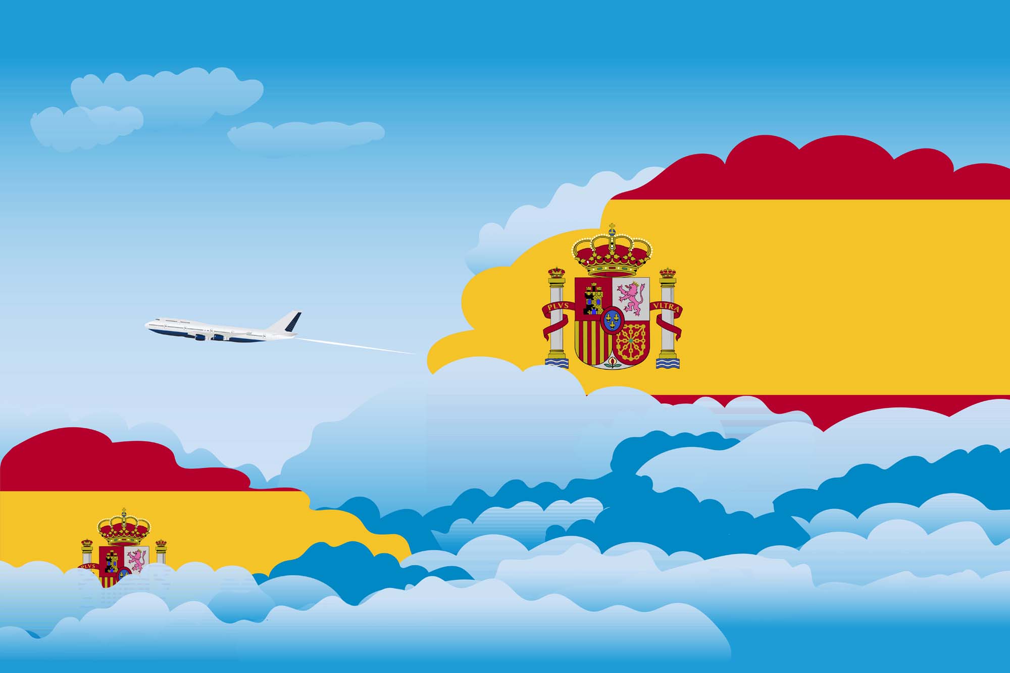 Spain Day Clouds Blanket Throw image 2