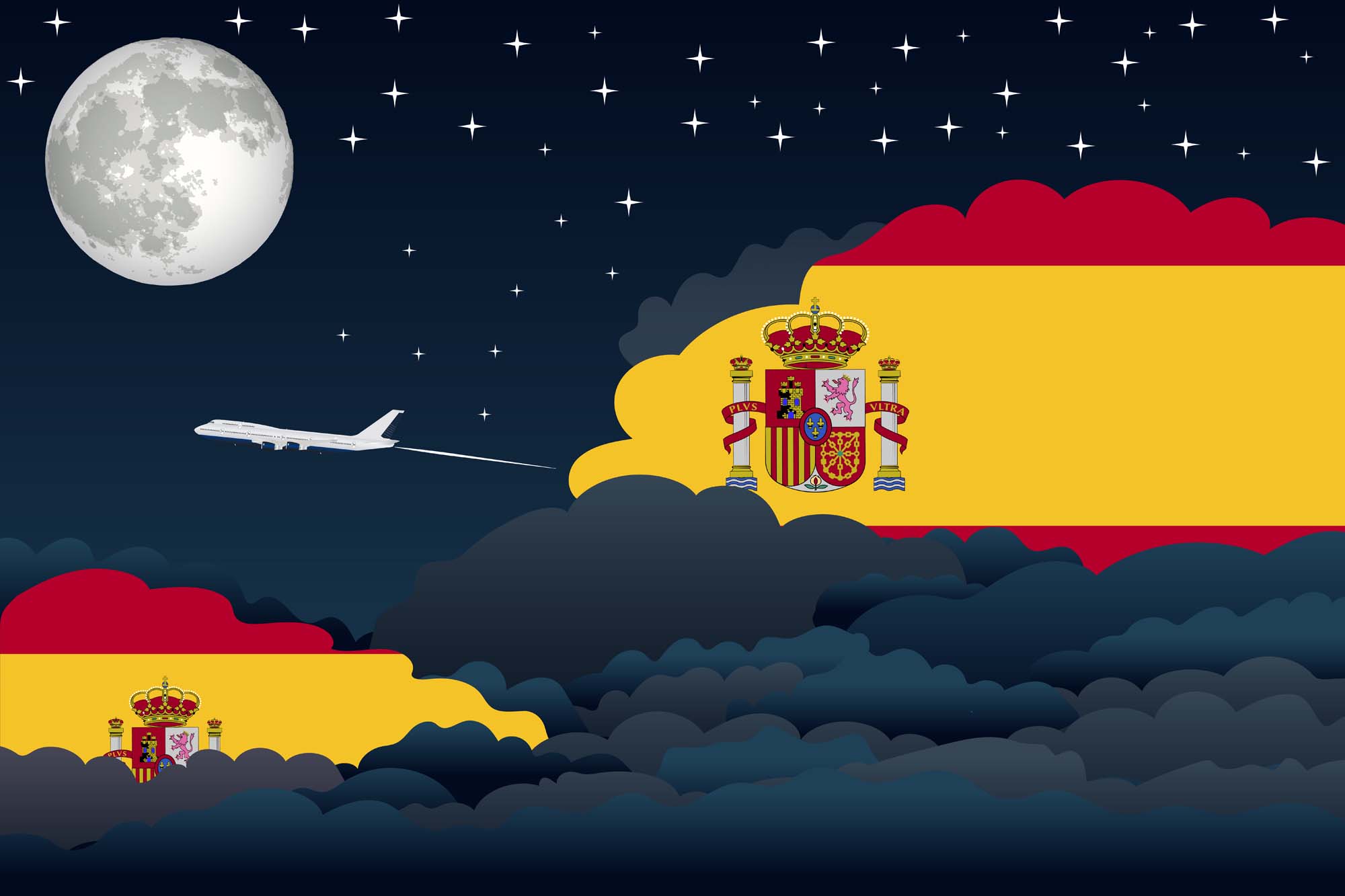 Spain Night Clouds Blanket Throw image 2