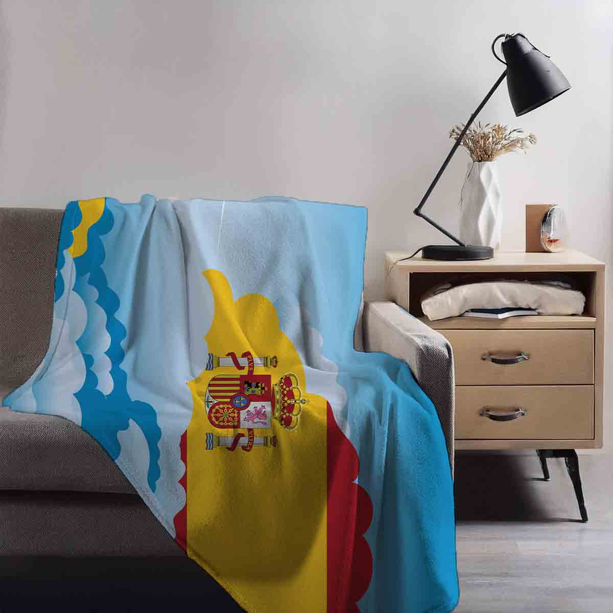 Spain Day Clouds Blanket Throw