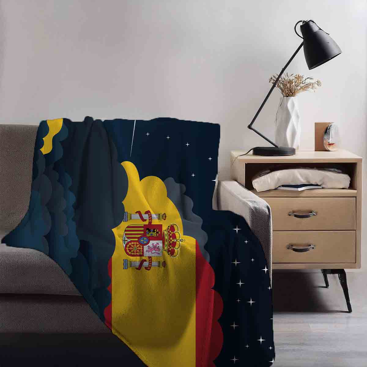 Spain Night Clouds Blanket Throw