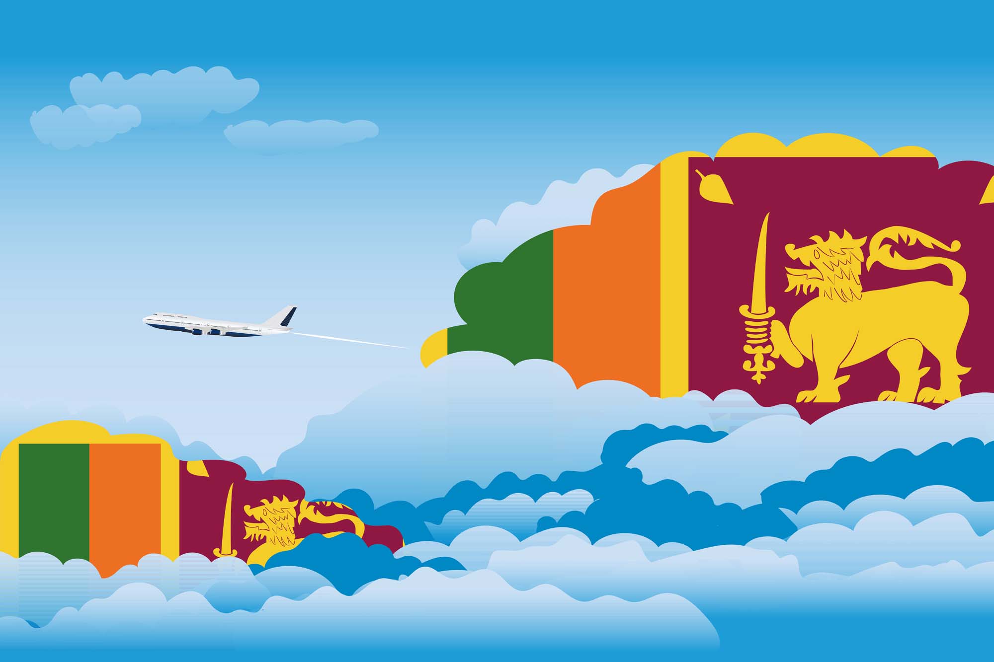 Sri Lanka Day Clouds Blanket Throw image 2