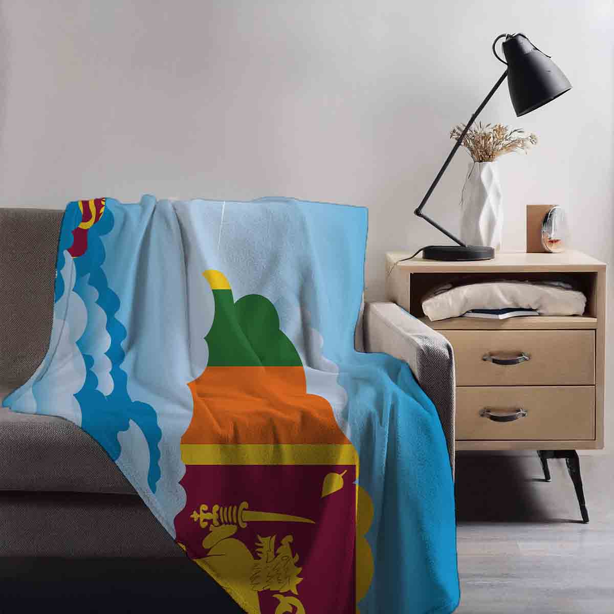 Sri Lanka Day Clouds Blanket Throw