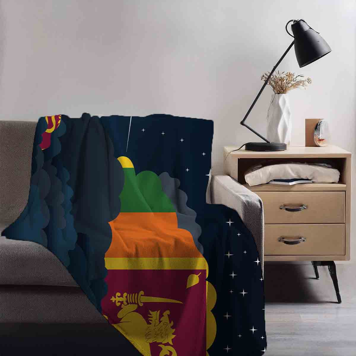 Sri Lanka Night Clouds Blanket Throw