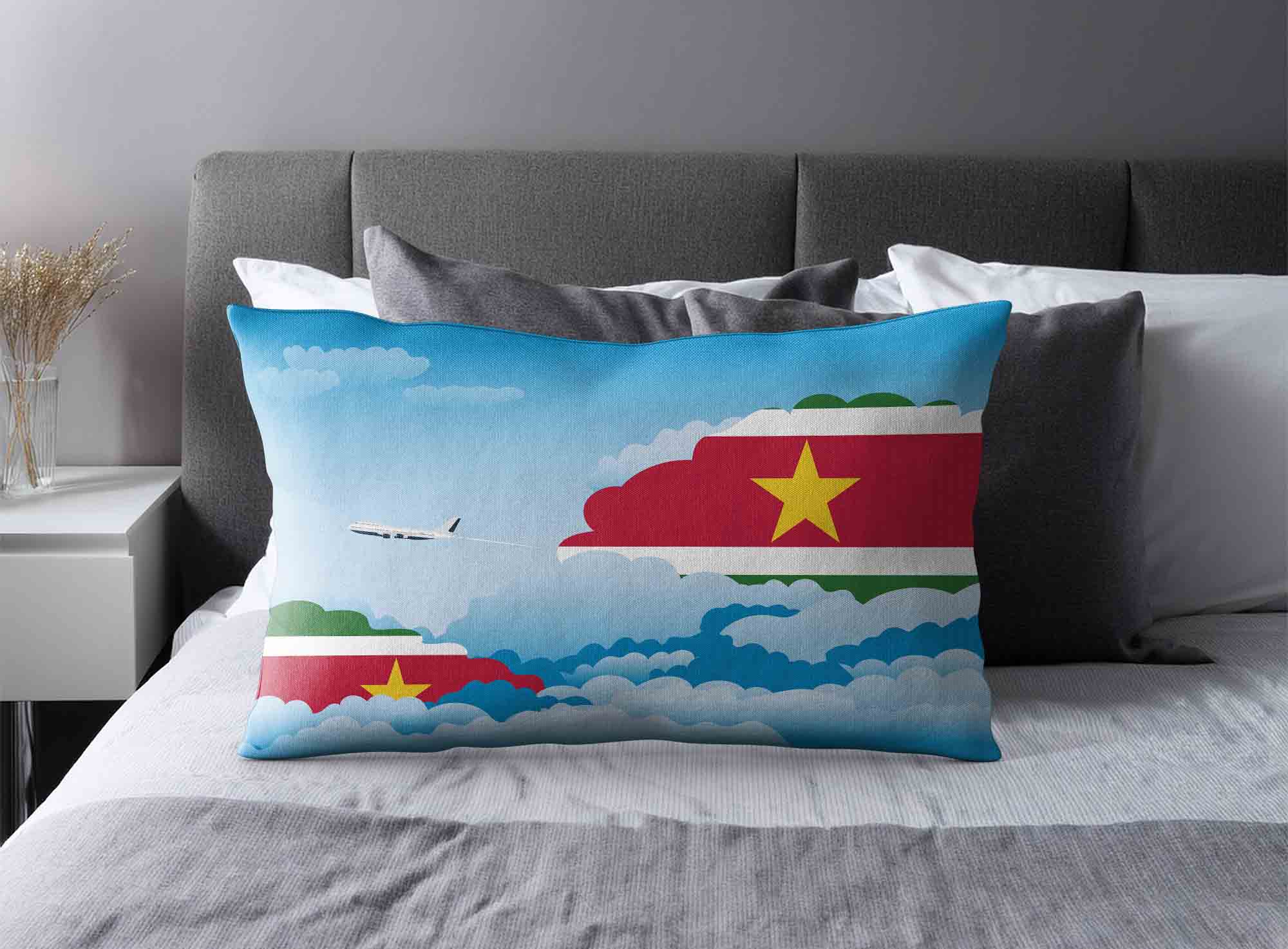 Suriname World Airplane Day Clouds Square & Rectangle Pillow Cases | Aviation Sky Travel Decorative Throw Pillow Covers image 2