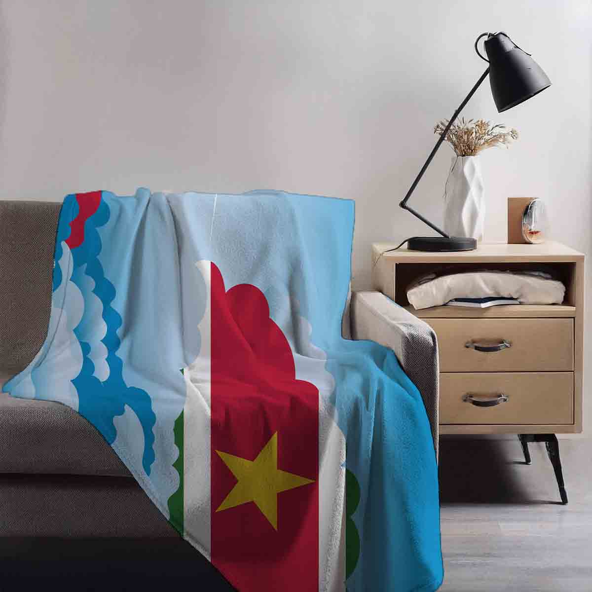 Suriname Day Clouds Blanket Throw