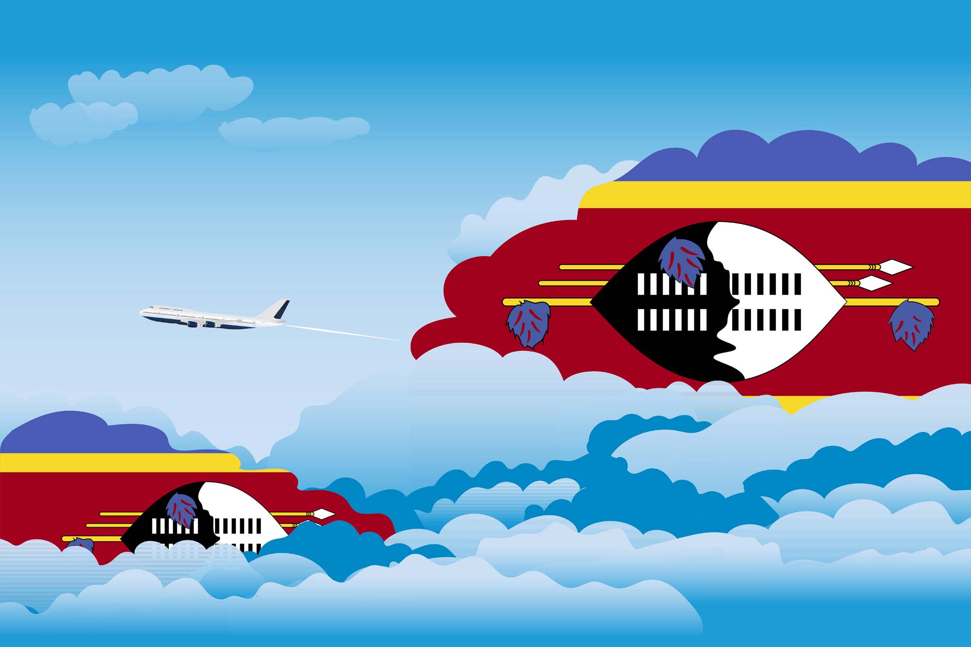Swaziland Day Clouds Blanket Throw image 2