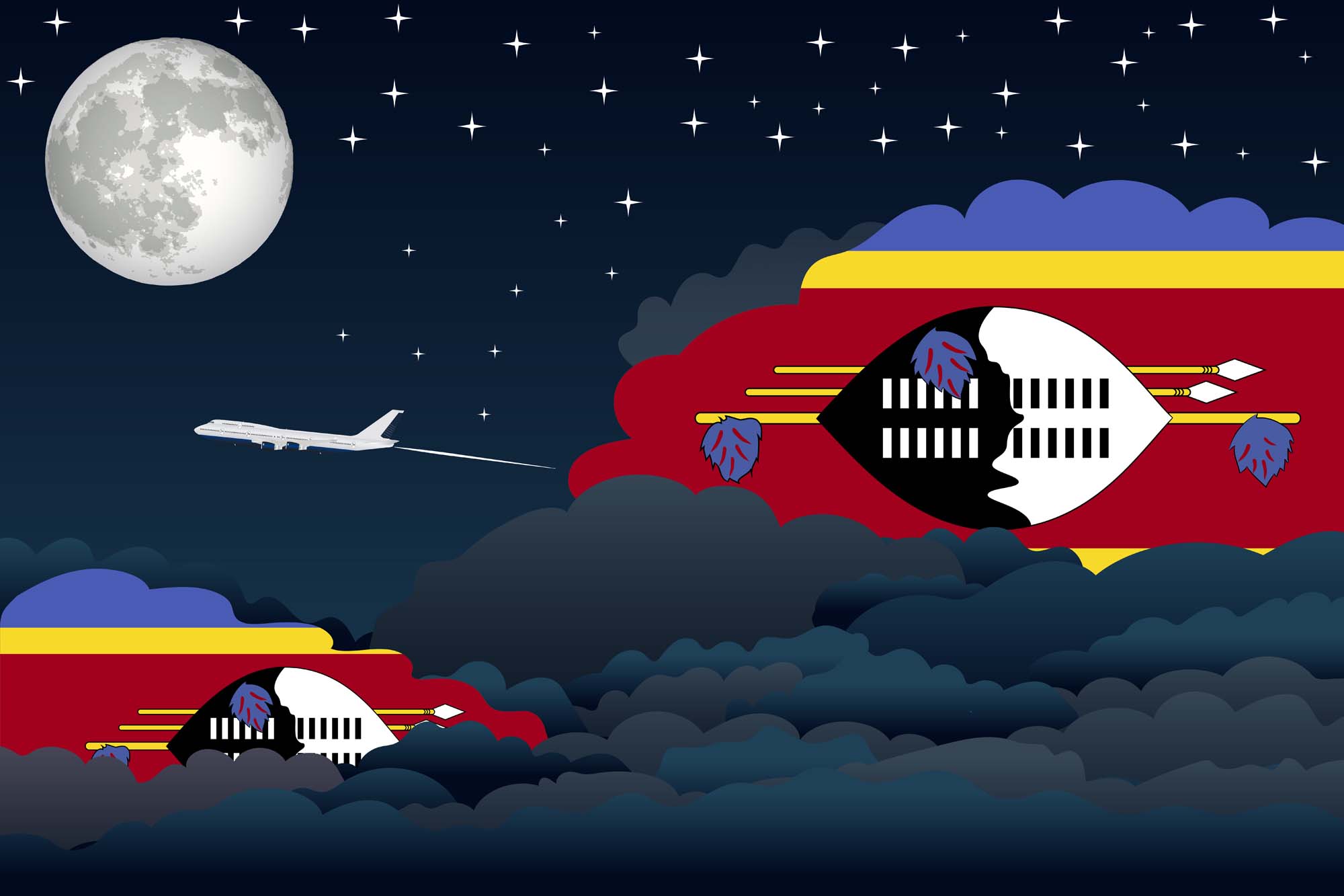Swaziland Night Clouds Blanket Throw image 2