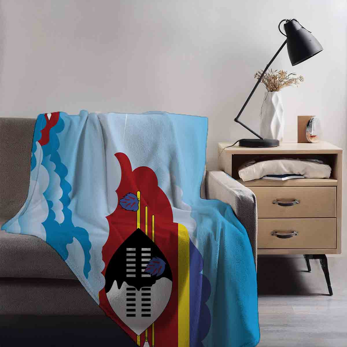 Swaziland Day Clouds Blanket Throw