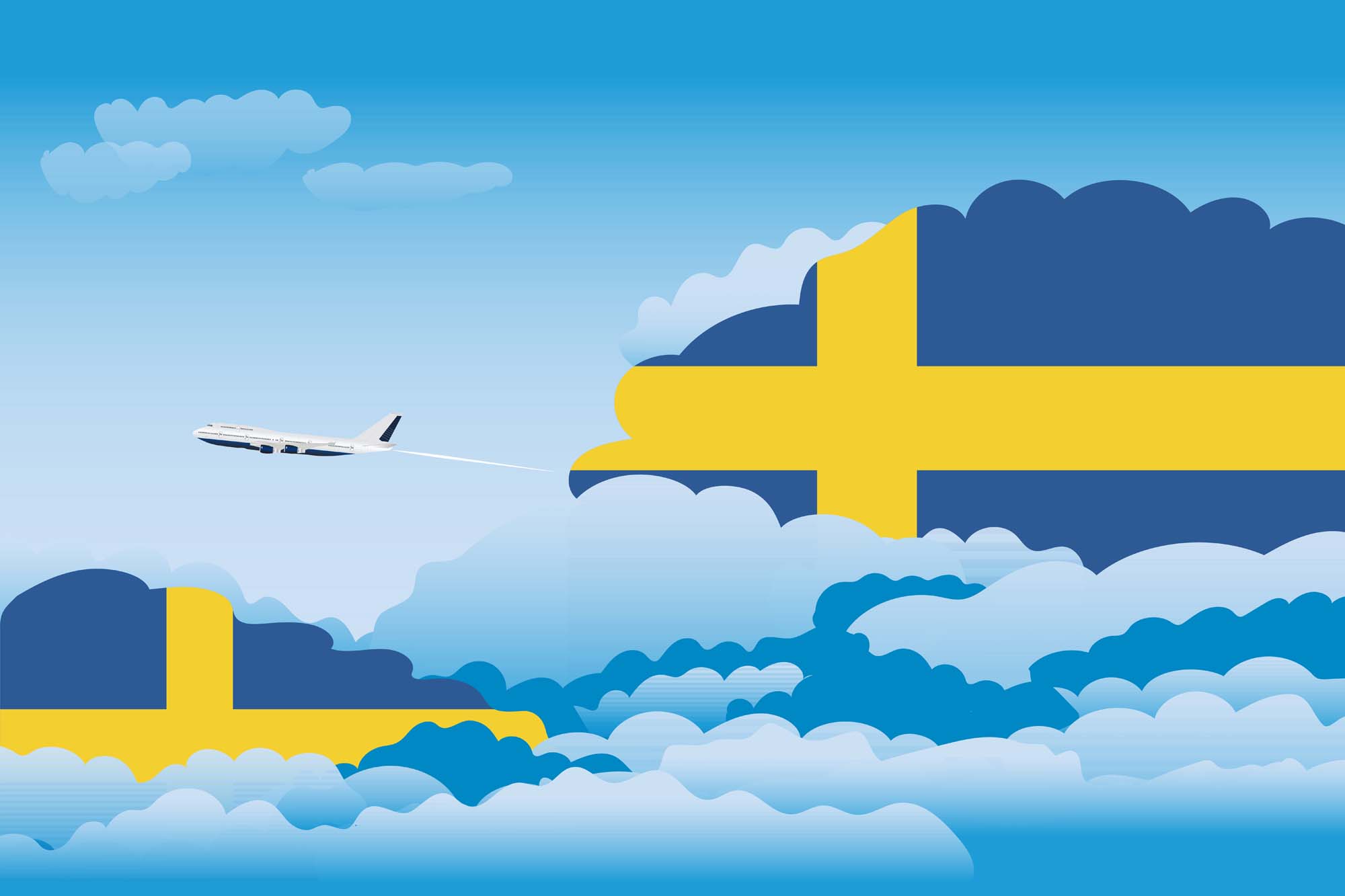 Sweden Day Clouds Blanket Throw image 2