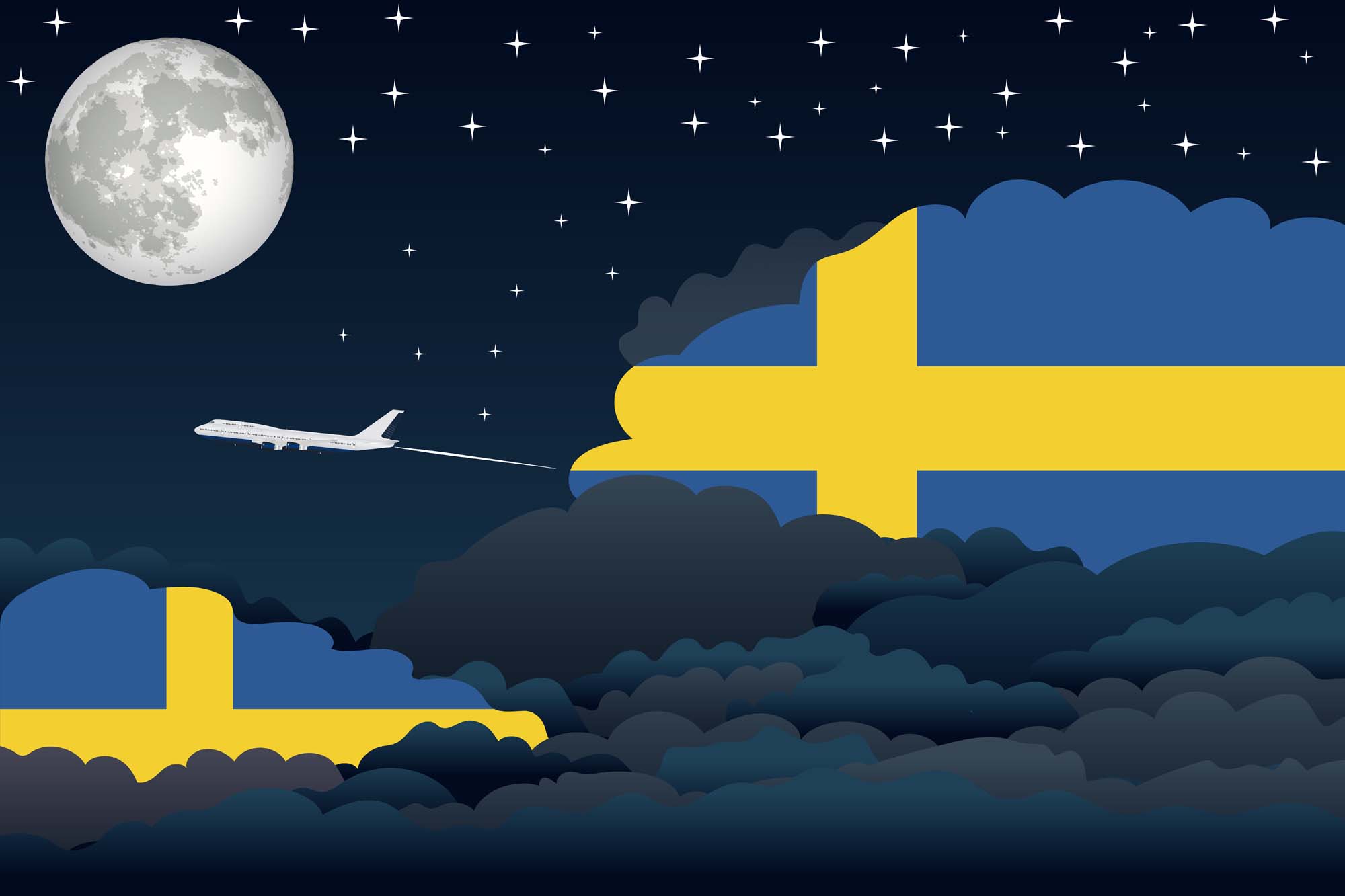 Sweden Night Clouds Blanket Throw image 2