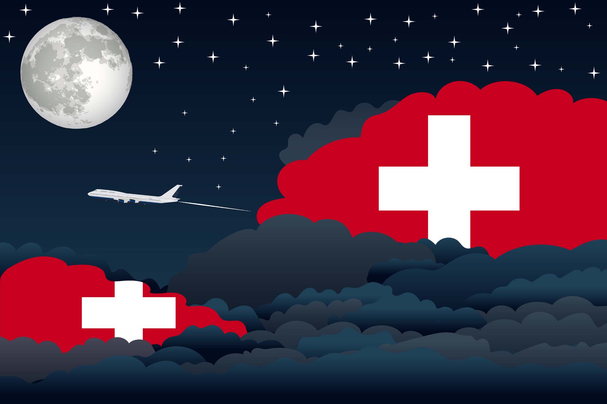 Switzerland Night Clouds Blanket Throw image 2
