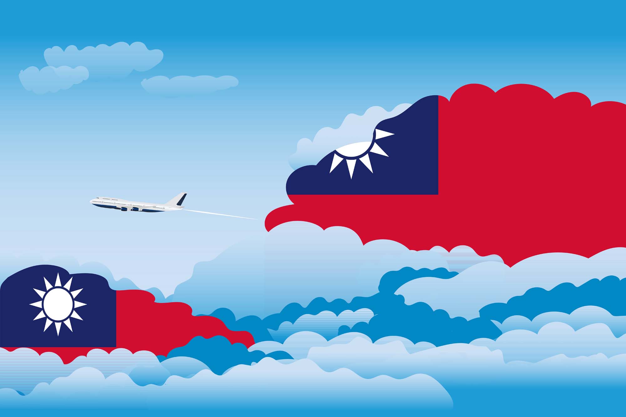 Taiwan Day Clouds Blanket Throw image 2