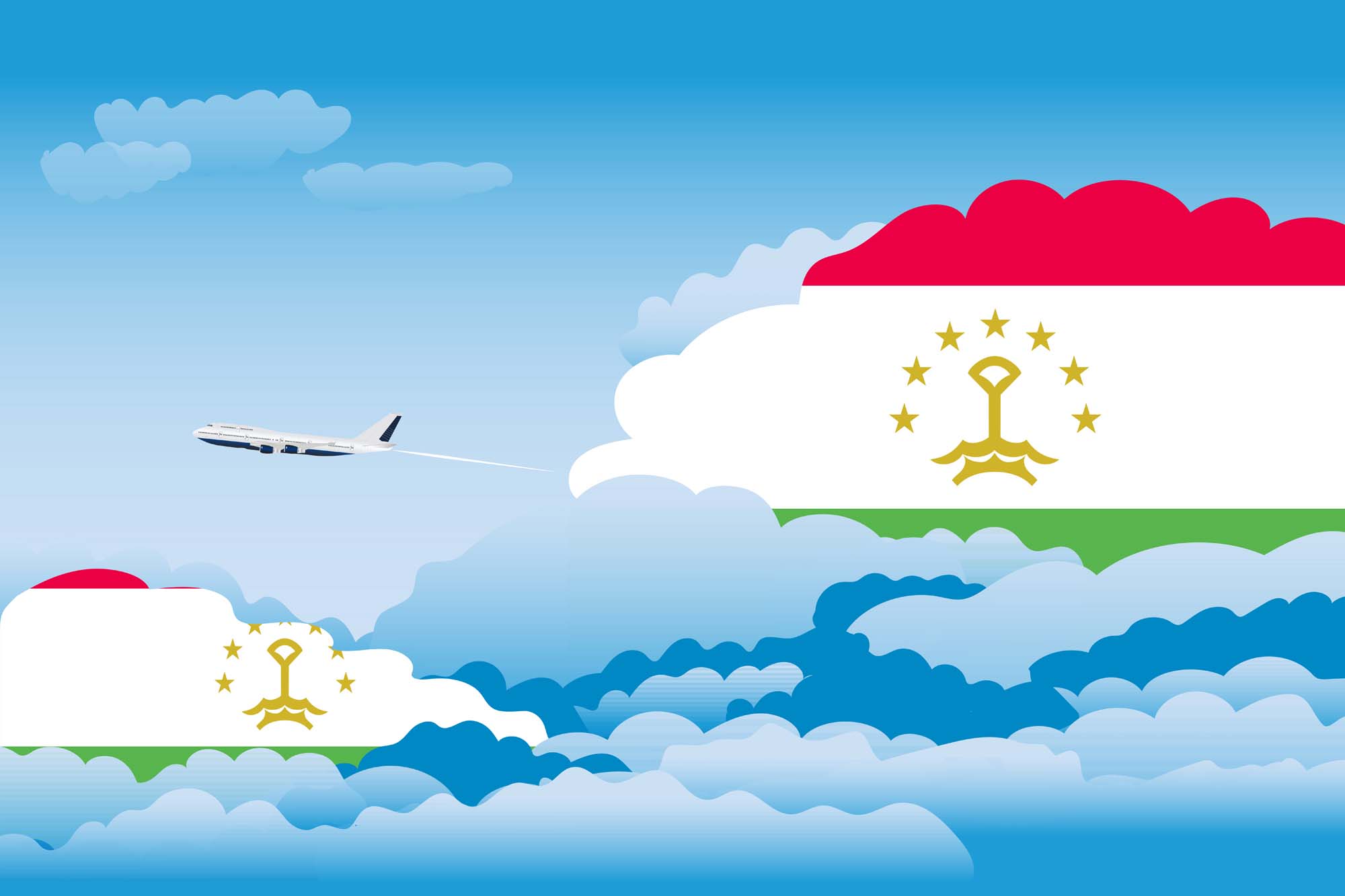 Tajikistan Day Clouds Blanket Throw image 2