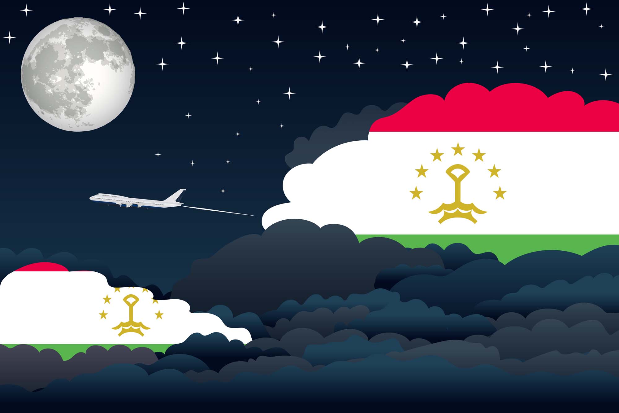 Tajikistan Night Clouds Blanket Throw image 2