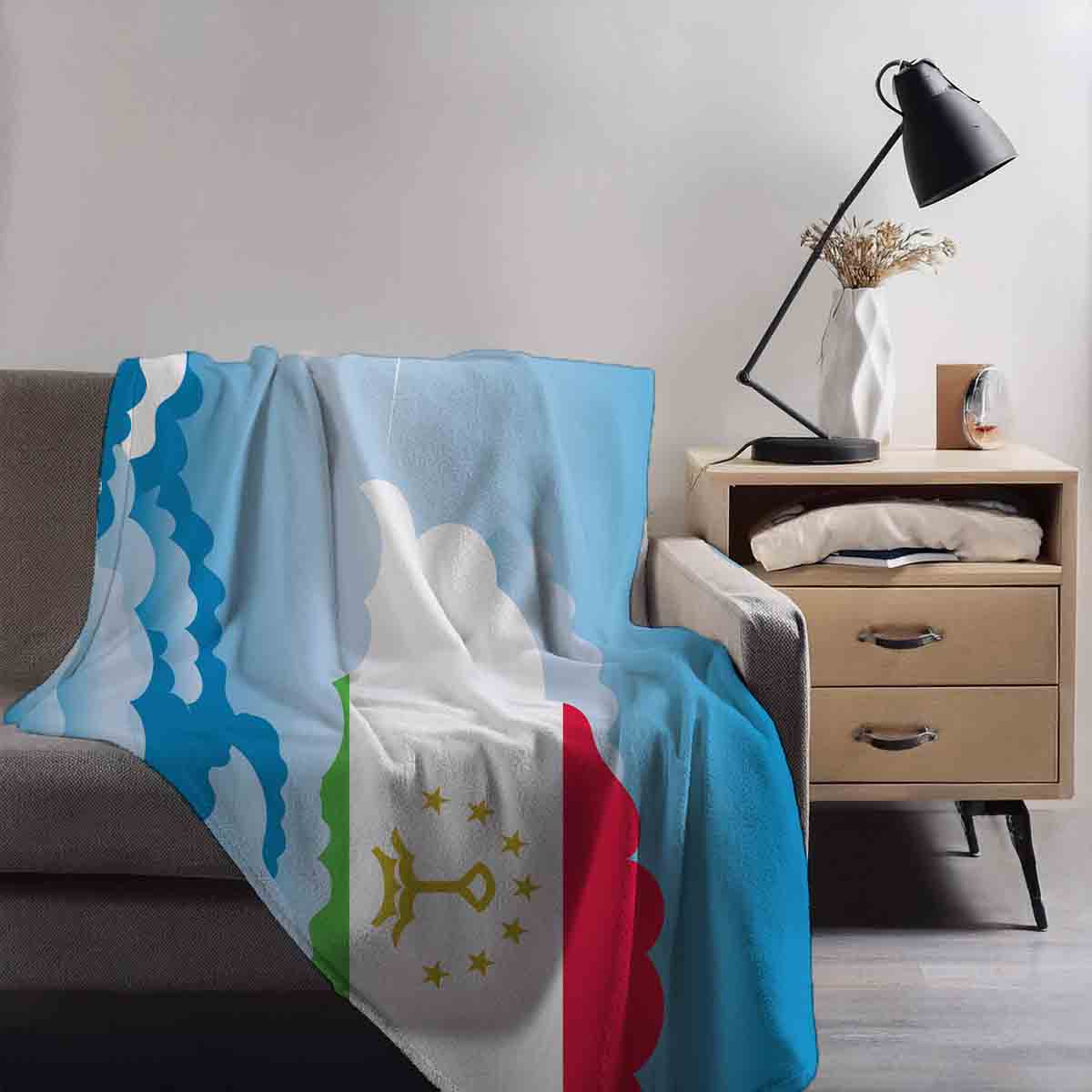 Tajikistan Day Clouds Blanket Throw