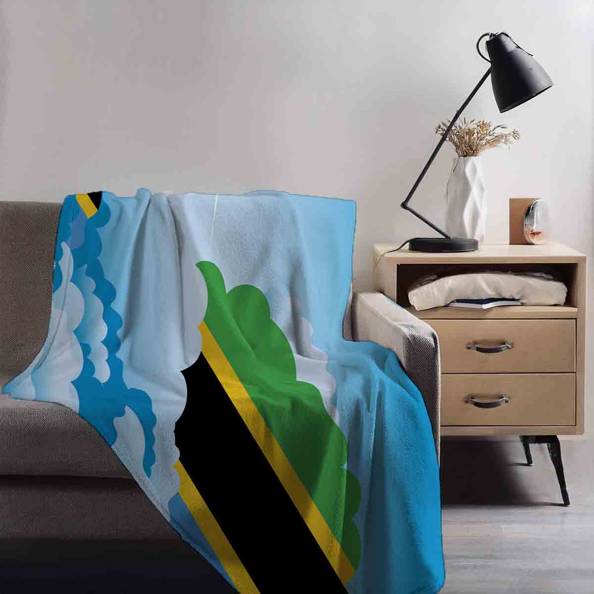 Tanzania Day Clouds Blanket Throw