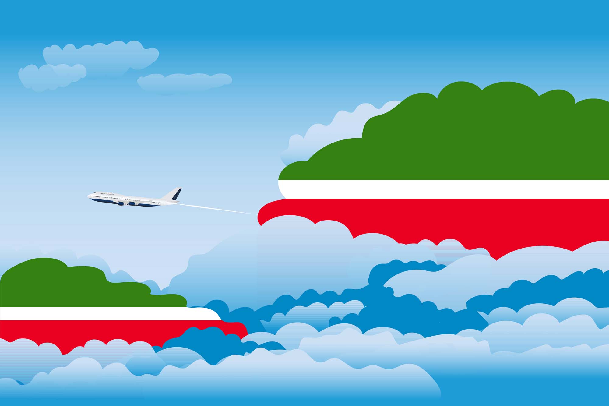 Tatarstan Day Clouds Blanket Throw image 2
