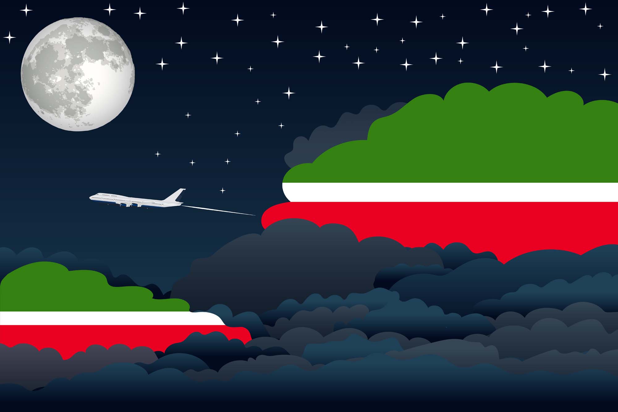 Tatarstan Night Clouds Blanket Throw image 2