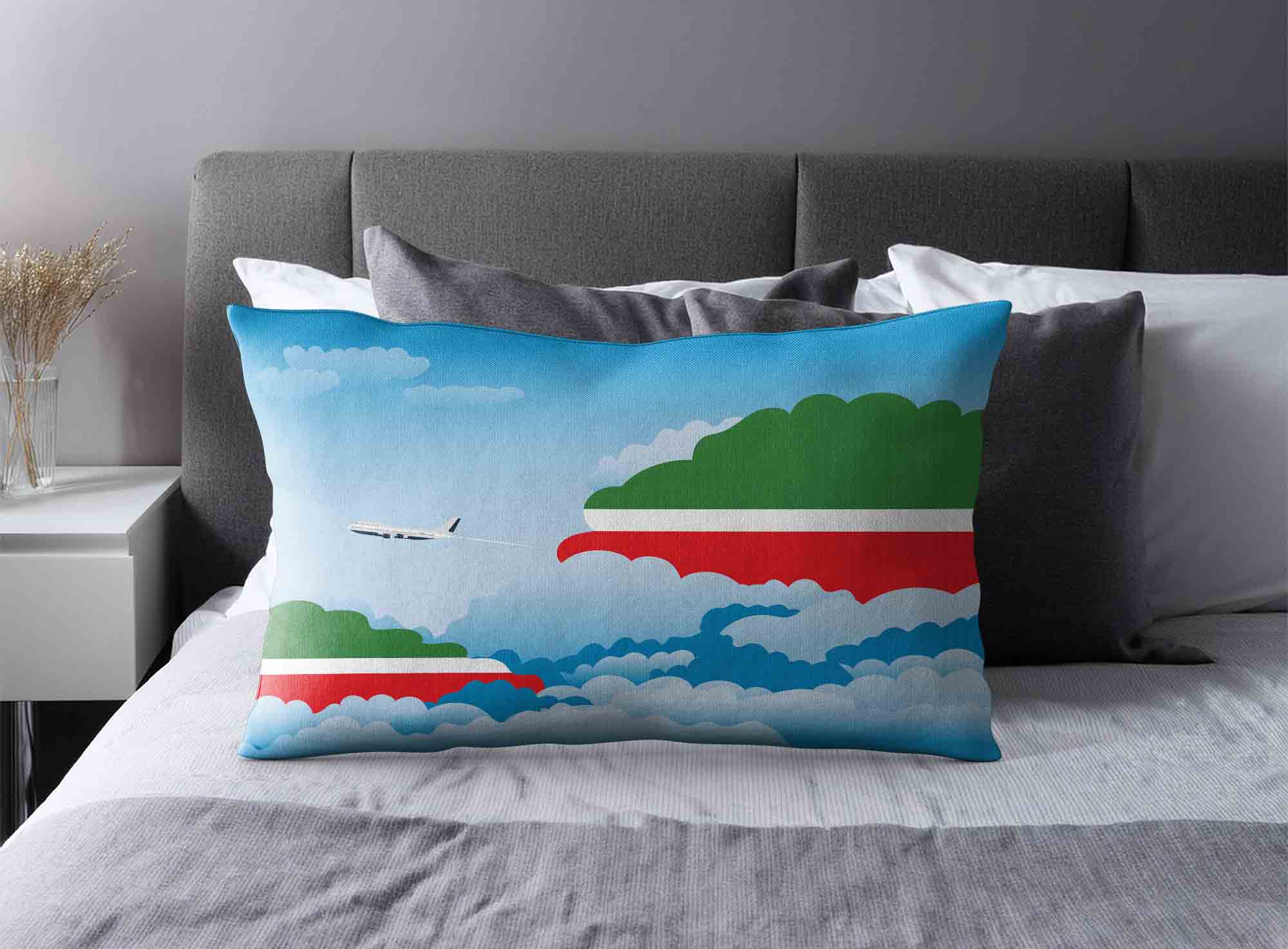 Tatarstan World Airplane Day Clouds Square & Rectangle Pillow Cases | Aviation Sky Travel Decorative Throw Pillow Covers image 2