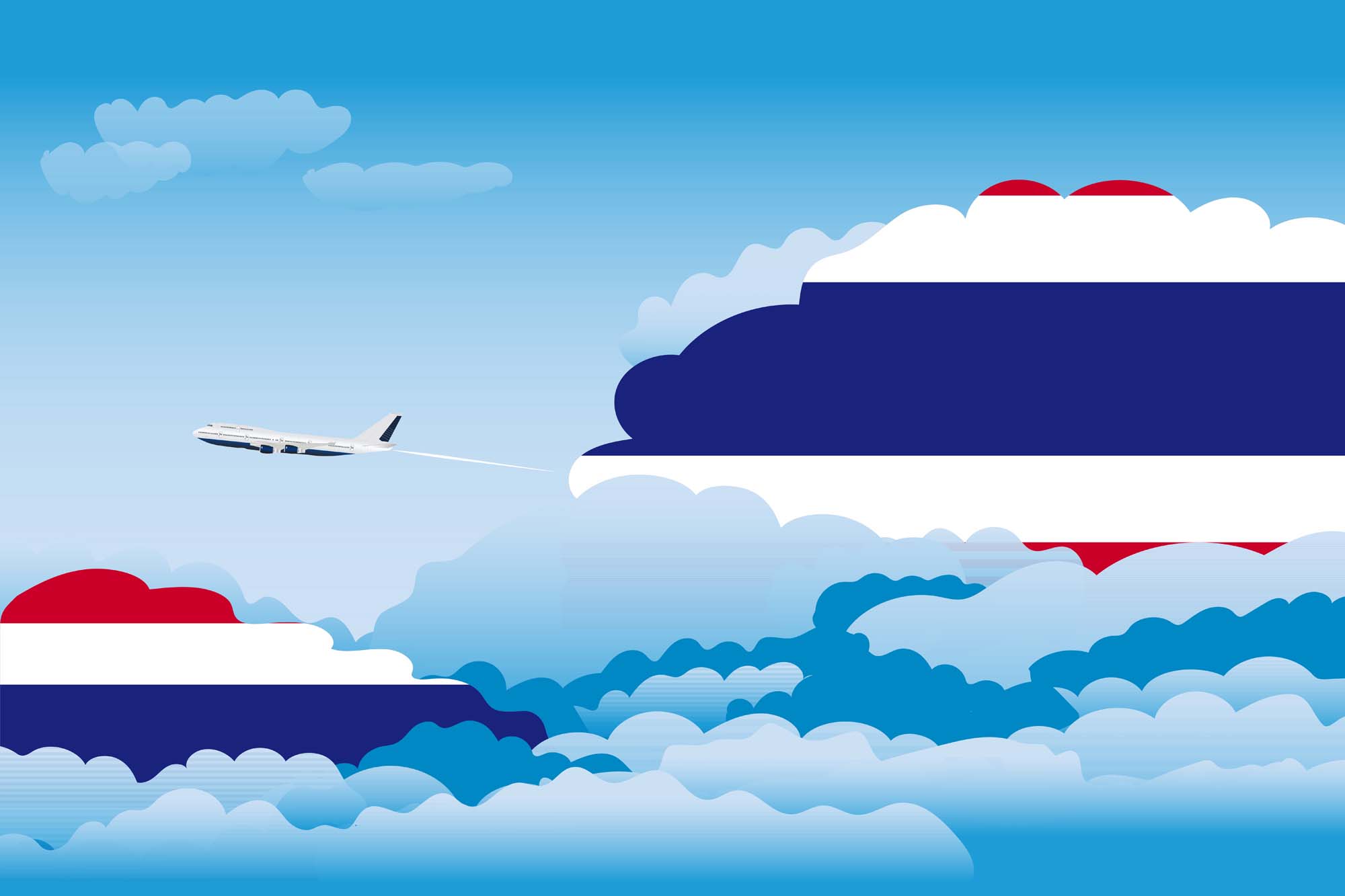 Thailand Day Clouds Blanket Throw image 2