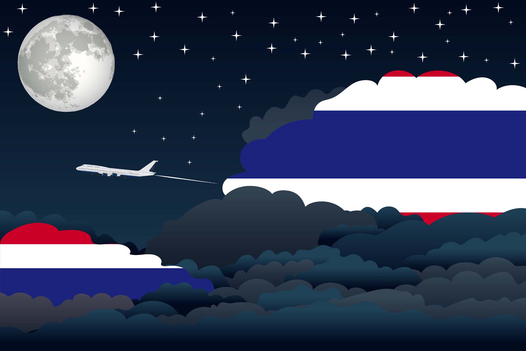 Thailand Night Clouds Blanket Throw image 2