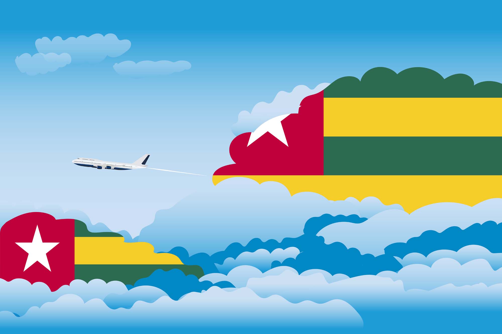 Togo Day Clouds Blanket Throw image 2