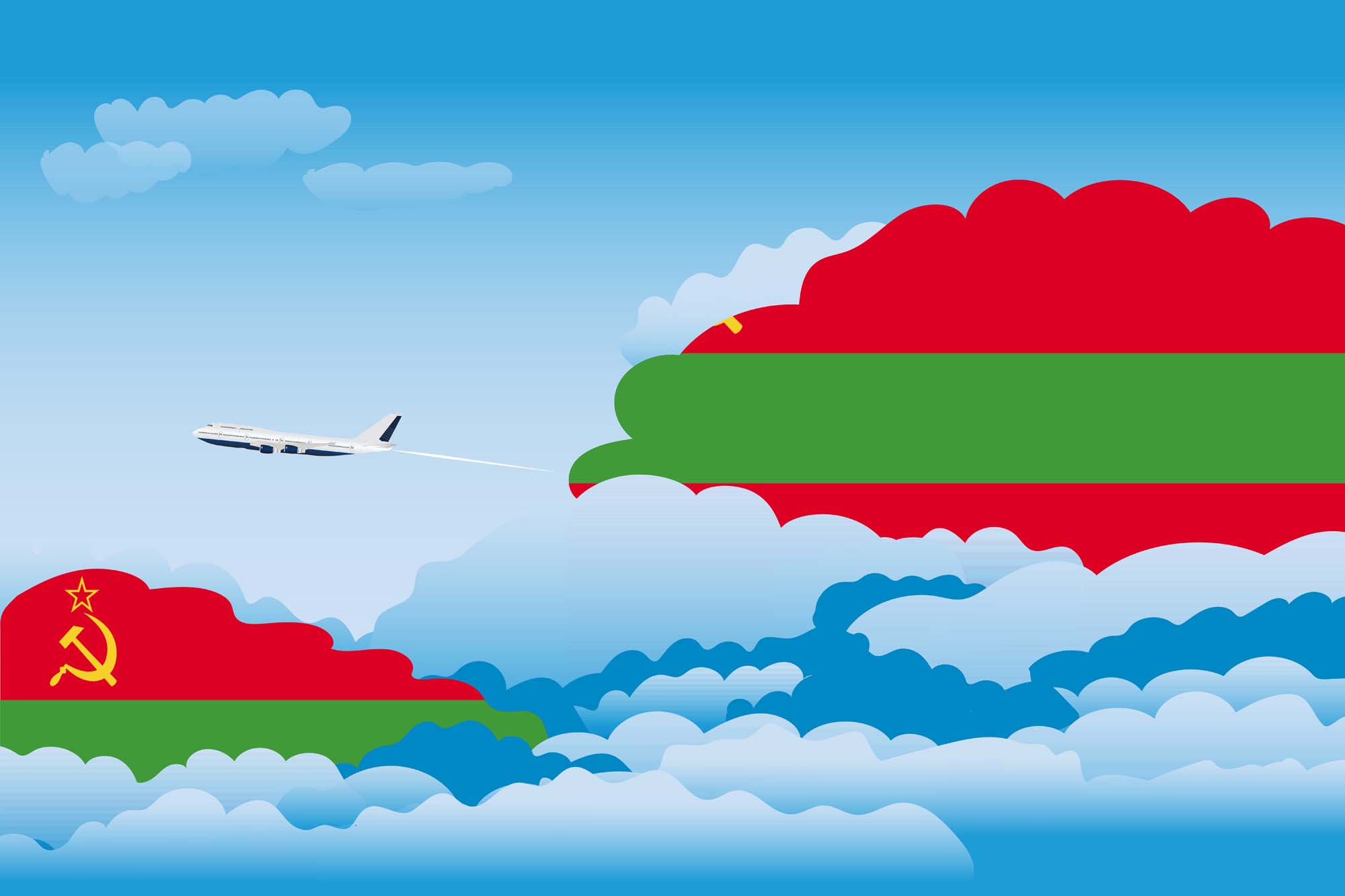 Transnistria Day Clouds Blanket Throw image 2