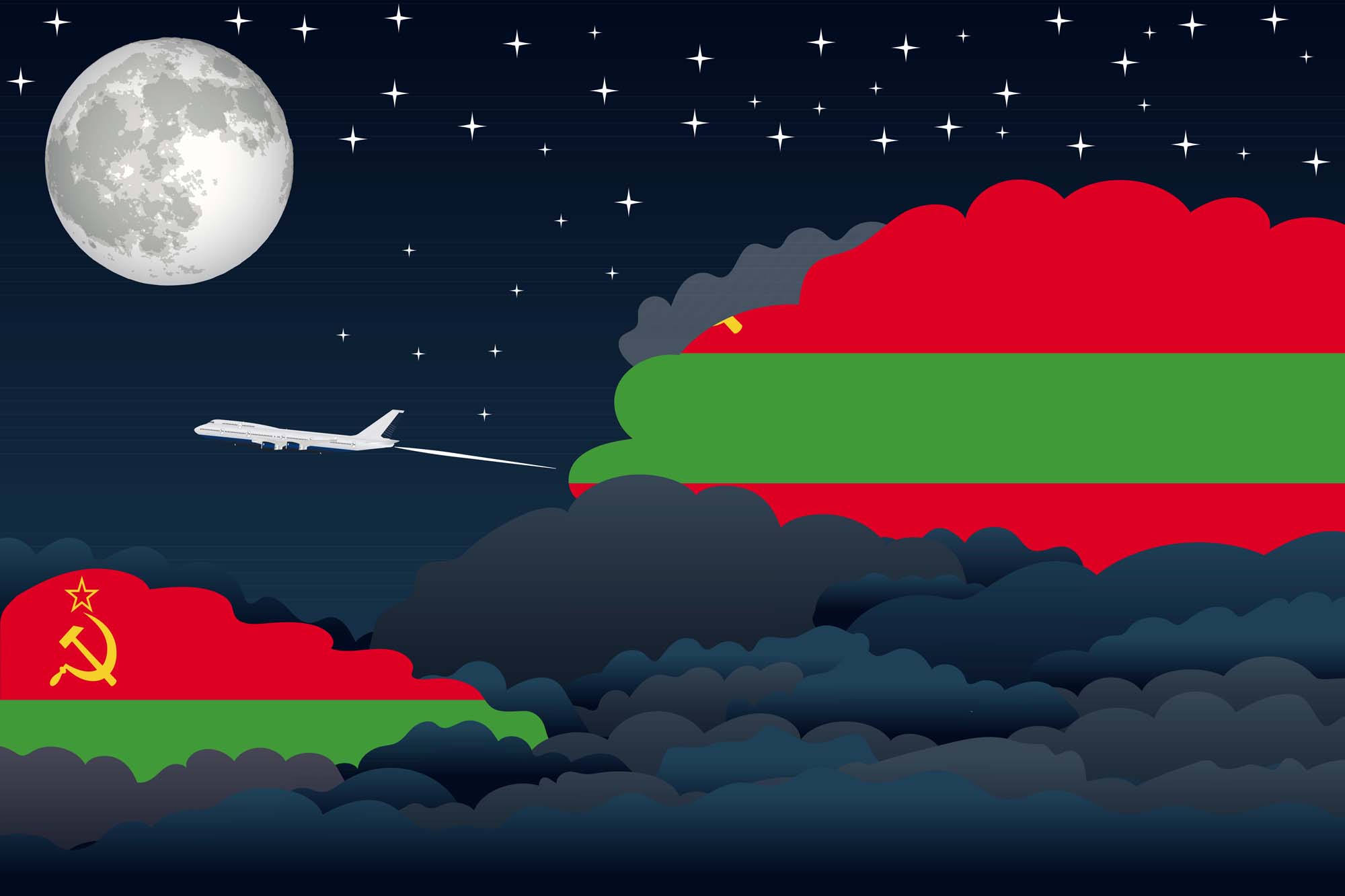 Transnistria Night Clouds Blanket Throw image 2