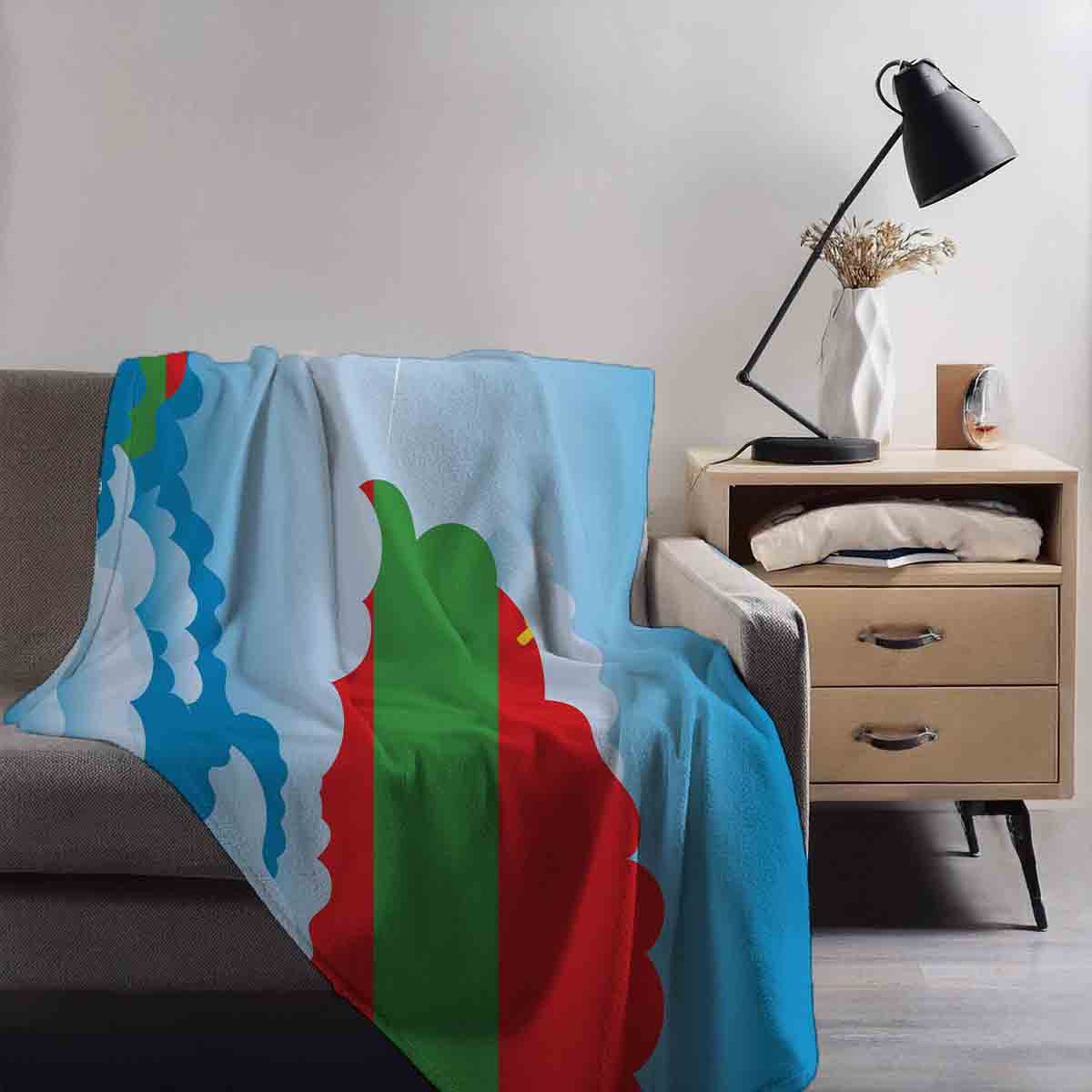 Transnistria Day Clouds Blanket Throw