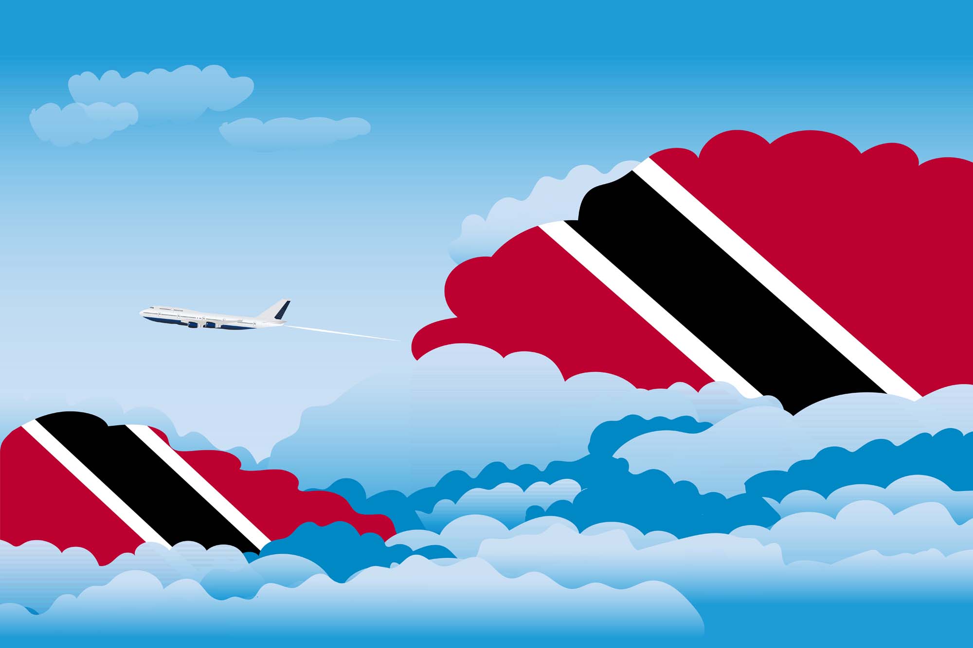 Trinidad Case and Tobago Day Clouds Blanket Throw image 2