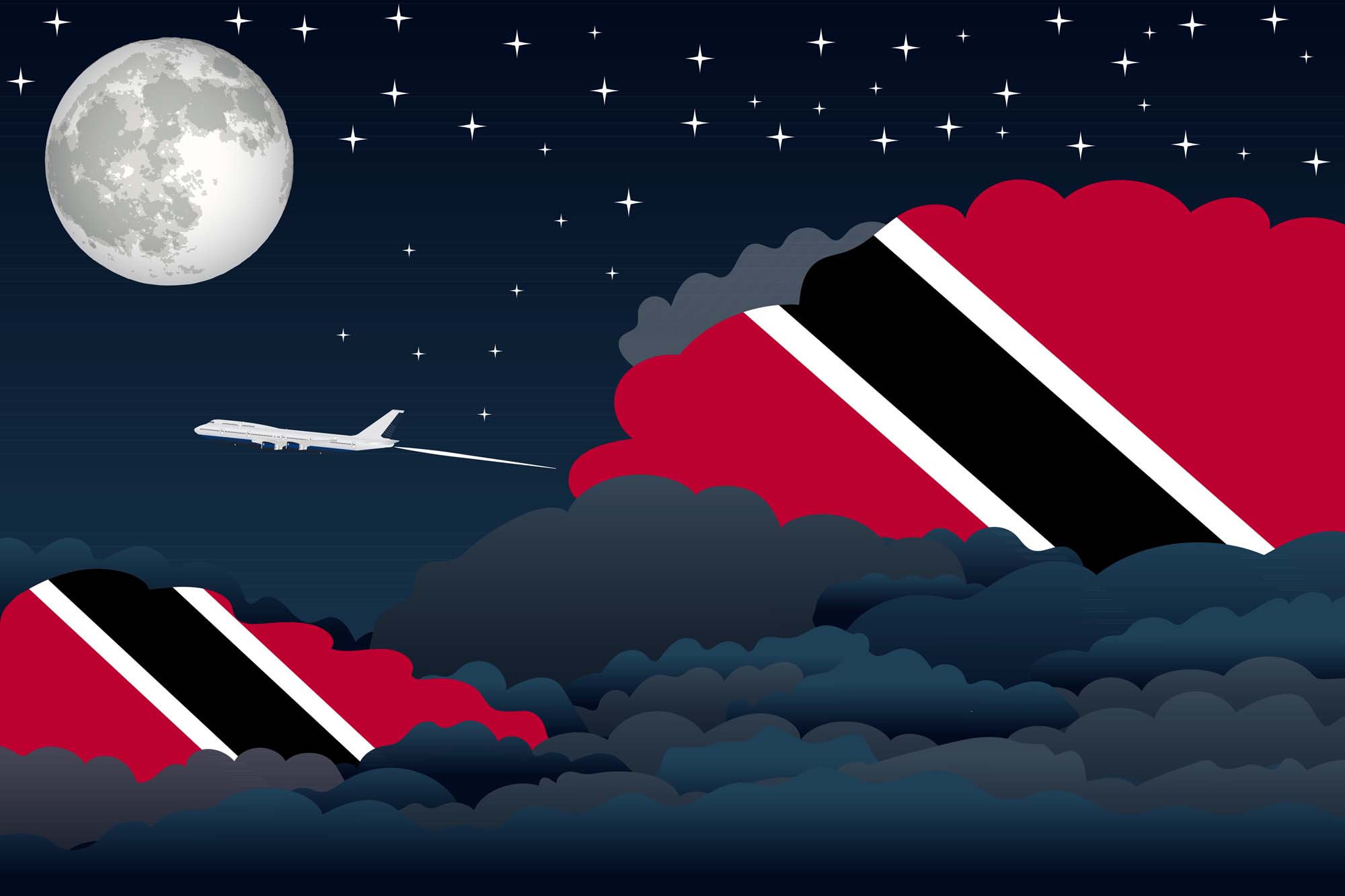 Trinidad Case and Tobago Night Clouds Blanket Throw image 2