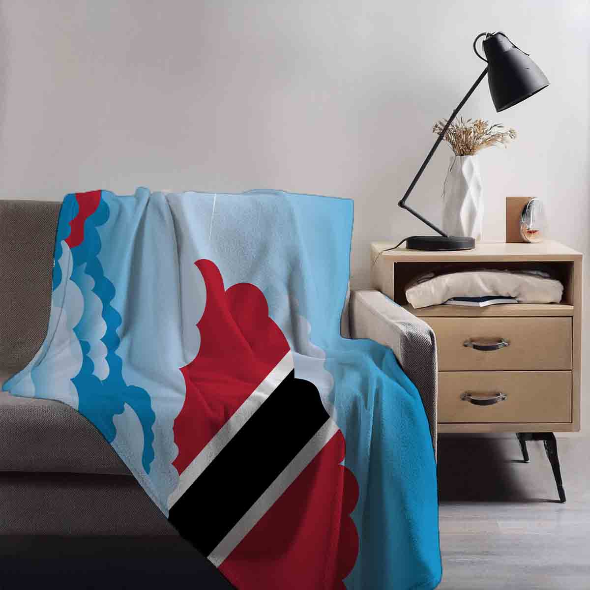 Trinidad Case and Tobago Day Clouds Blanket Throw