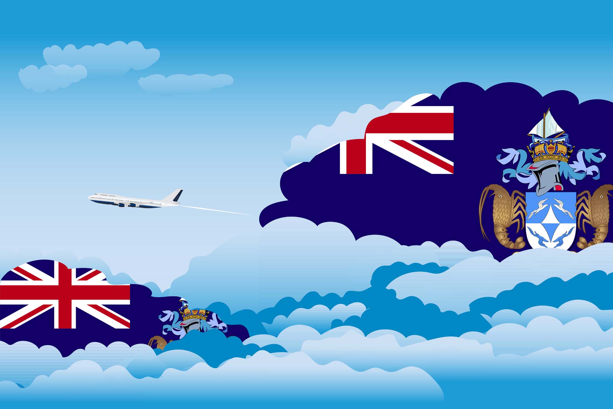 Tristan da Cunha Day Clouds Blanket Throw image 2