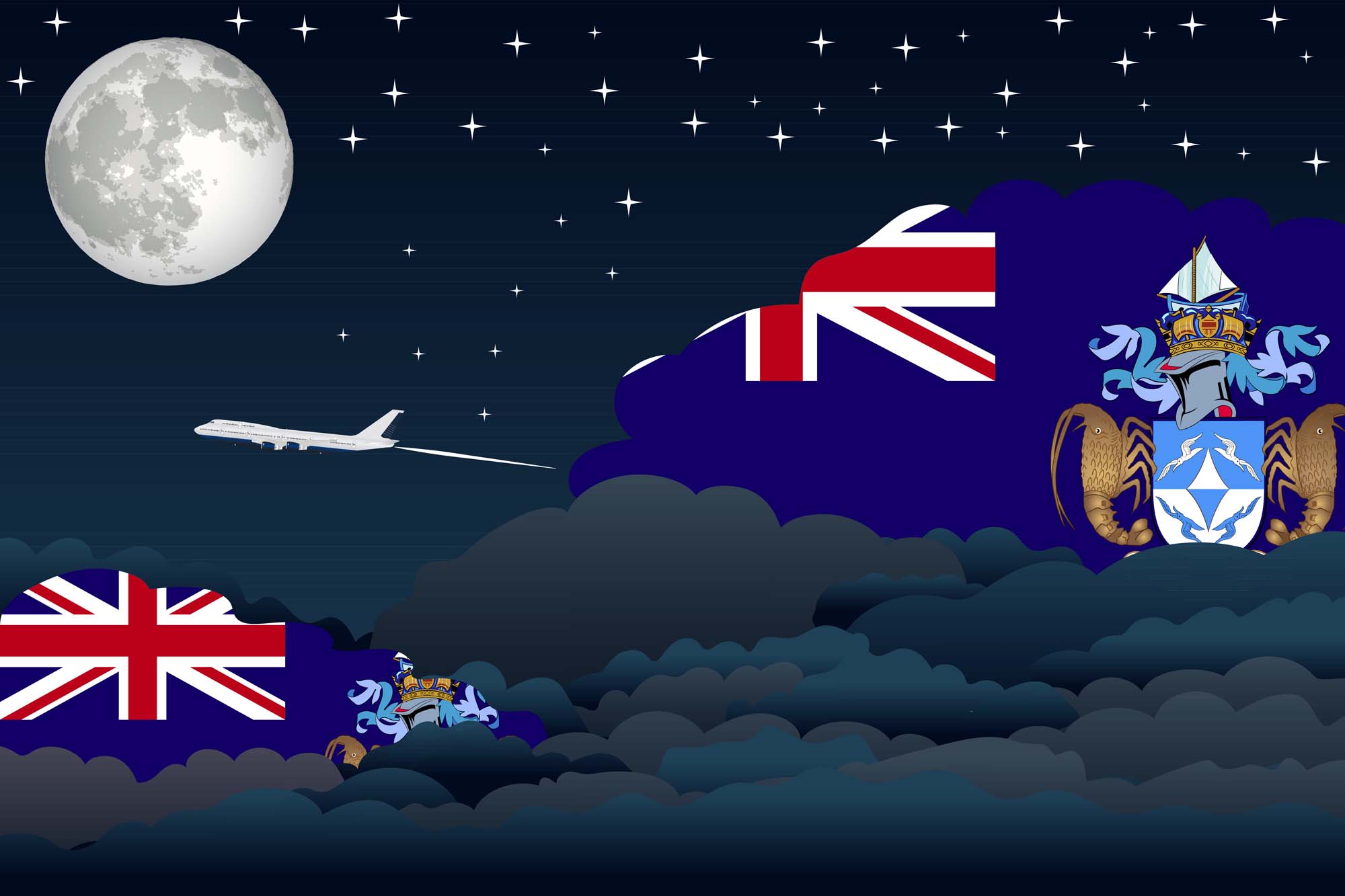 Tristan da Cunha Night Clouds Blanket Throw image 2