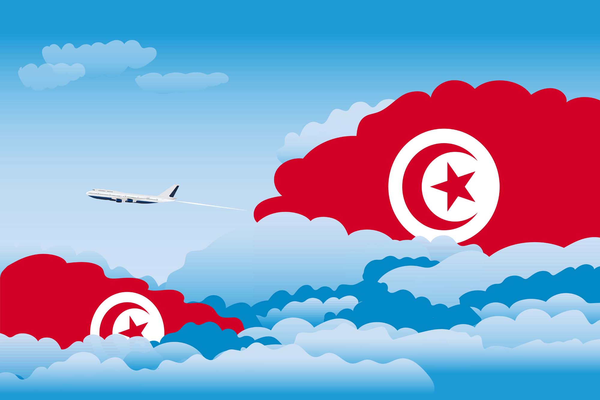 Tunisia Day Clouds Blanket Throw image 2