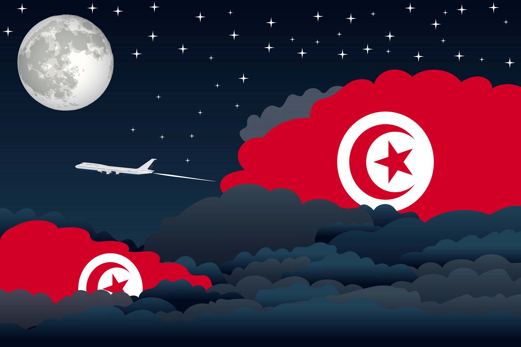 Tunisia Night Clouds Blanket Throw image 2